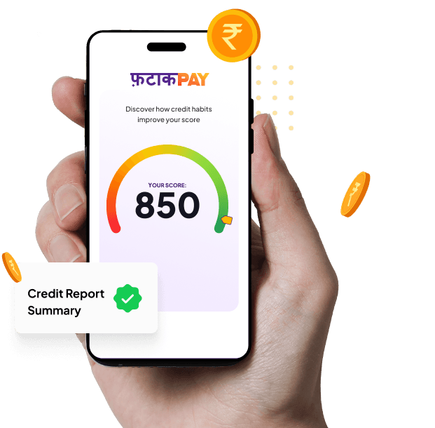FatakPay app showing 850 credit score and verified credit report summary